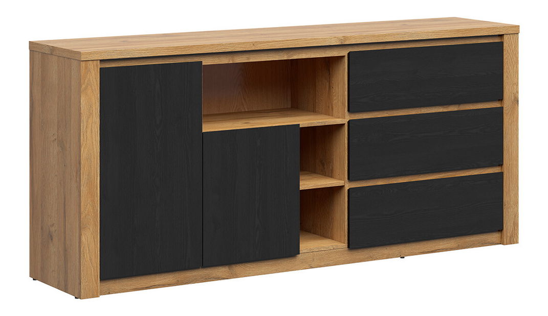 Komoda Komedas 2 Dub velký/Dub černý