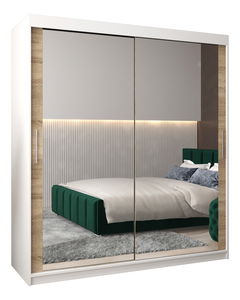 Šatní skříň 180 cm Toki 3 (Bílá matná + Dub sonoma)