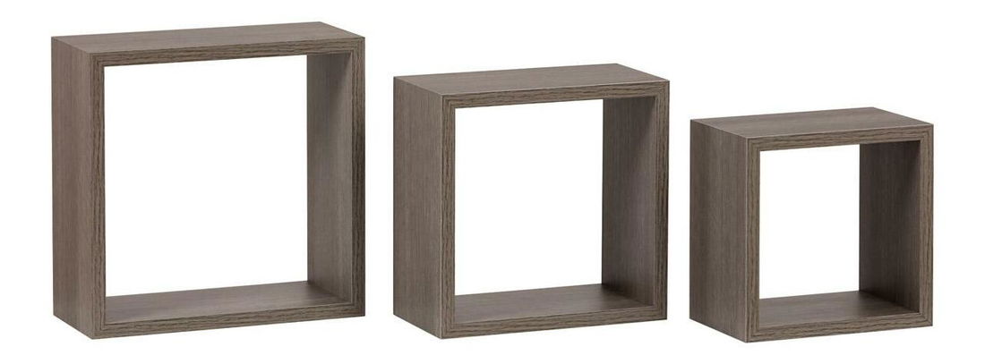 Set 3 nástěnných polic Pentiassona (dub sonoma tmavý)