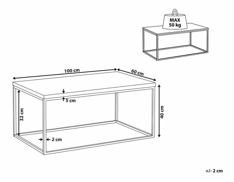 Konferenční stolek DELAND (MDF) (světlé dřevo)