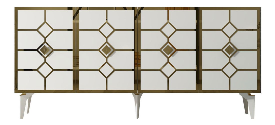 Skříňka Pivuti (bílá + zlatá)