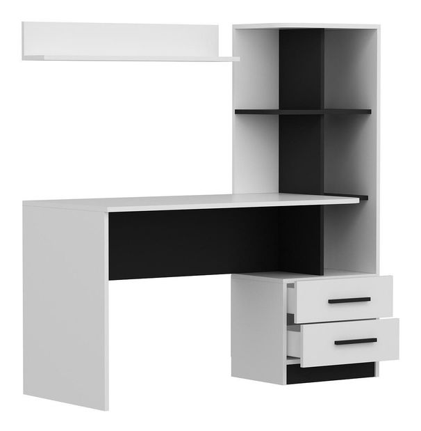 PC stolek Aslan (bílá + černá)