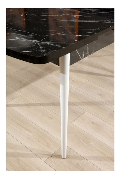 Jídelní stůl Pinava 1 (černá + bílá) (pro 4 osoby)