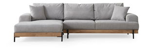 Rohová sedačka Etorella (L) (šedá + dub)