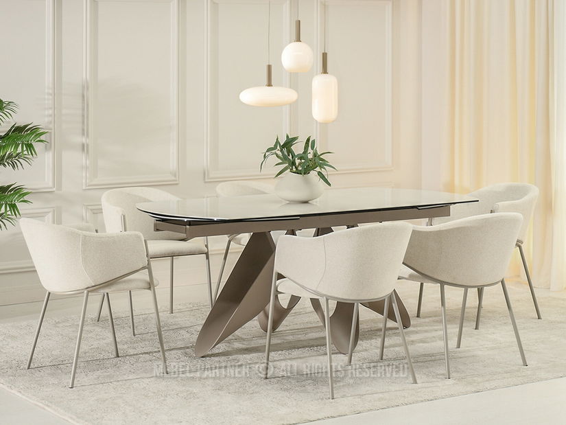 Jídelní židle Conquisto (krémová + šedá)