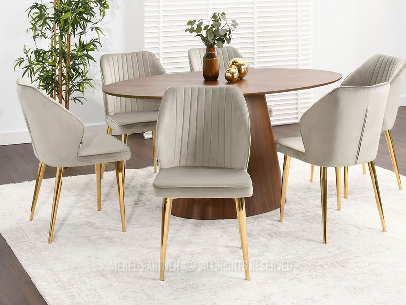 Židle Greta K (béžová + zlatá)