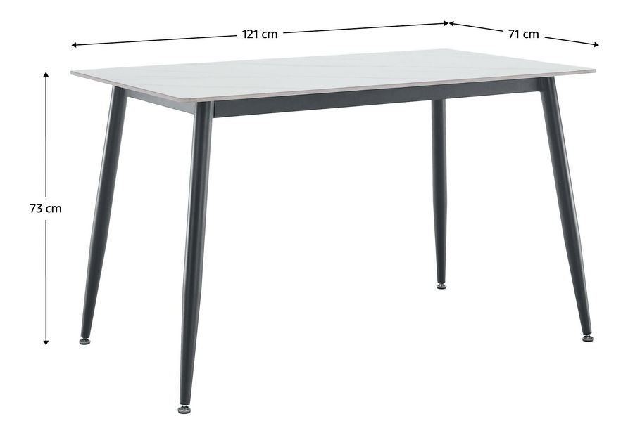 Jídelní stůl Fresia 1 (bílý mramor + černá) (pro 4 osoby)