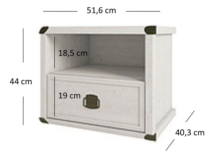 Noční stolek Marlene (borovice vintage)