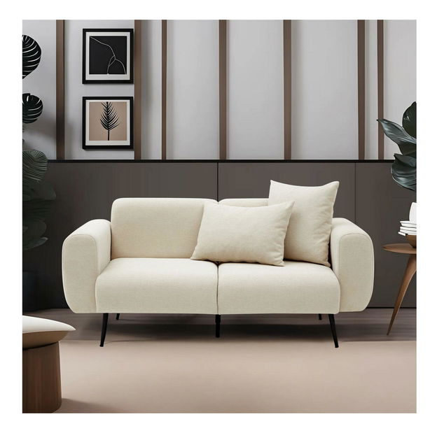 Pohovka dvousedačka Slider (krémová + černá)