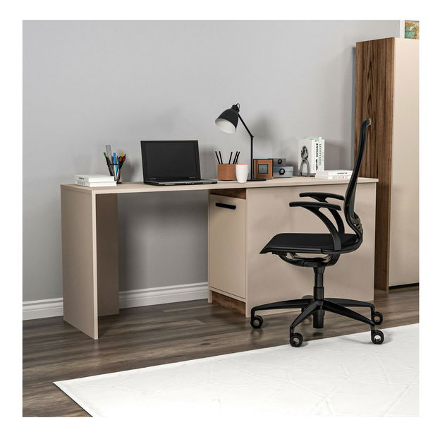 PC stolek Pelavi 1 (ořech světlý + béžová)