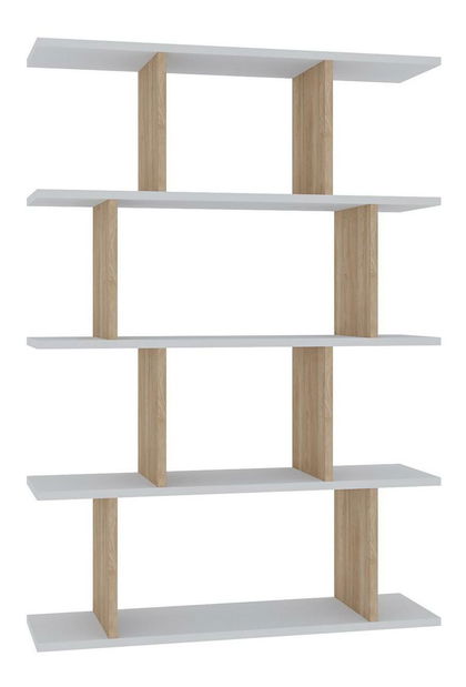 Regál Makiso 1 (bílá + dub)