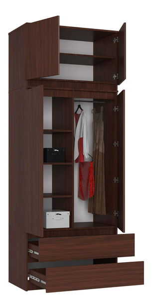 Šatní skříň Submarino (wenge) (s nástavbou)
