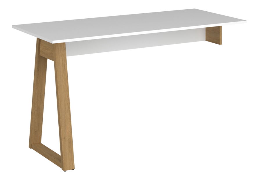 Pc stolek Nickole 140 (bílá + dub kamenný)