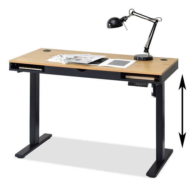 PC stolek Osto 120 (dub černý + bílá)