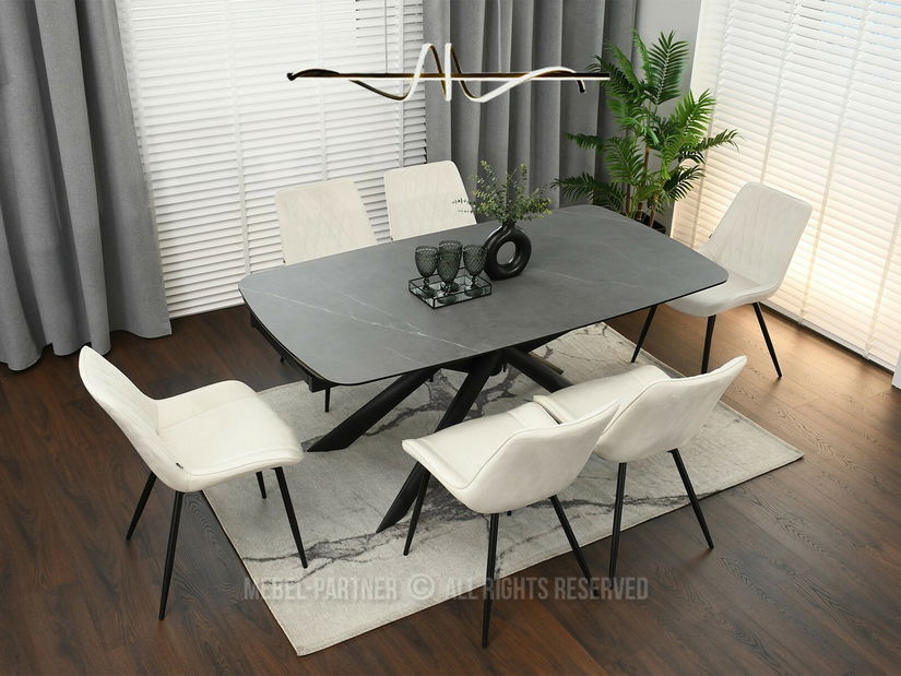 Židle Aron (krémová + chromová)