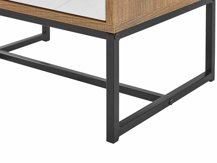 Komoda NAVVEA (světlé dřevo + bílá)