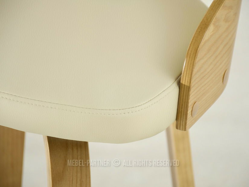 Barová židle CH38 (krémová + dub)