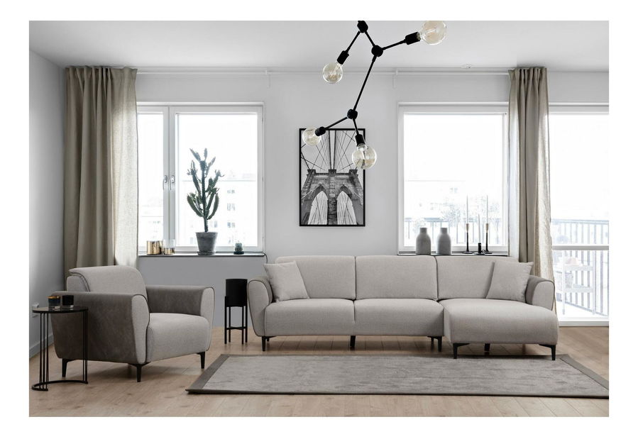 Rohová sedačka Aronaso (P) (šedá)