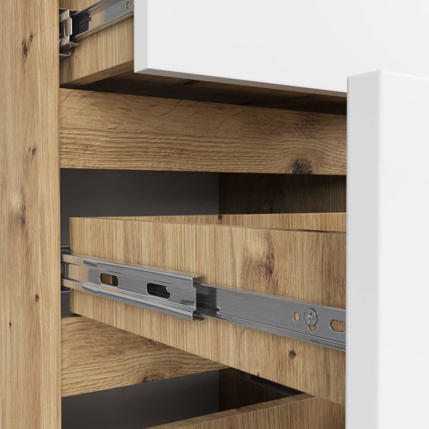 Komoda Cipriano II (dub artisan + bílá)