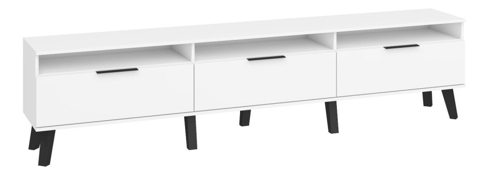 TV stolek/skříňka Shela SVN-12 (bílá + bílý lesk)