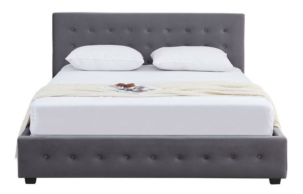 Manželská postel 180 cm Marcaje (šedá) (s roštem) (s úl. prostorem)