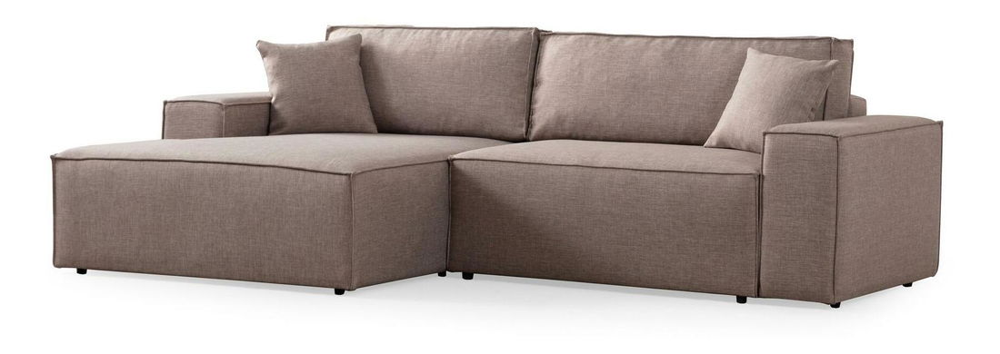 Rohová sedačka Pirlofenzza (s úl. prostorem) (L) (hnědá)