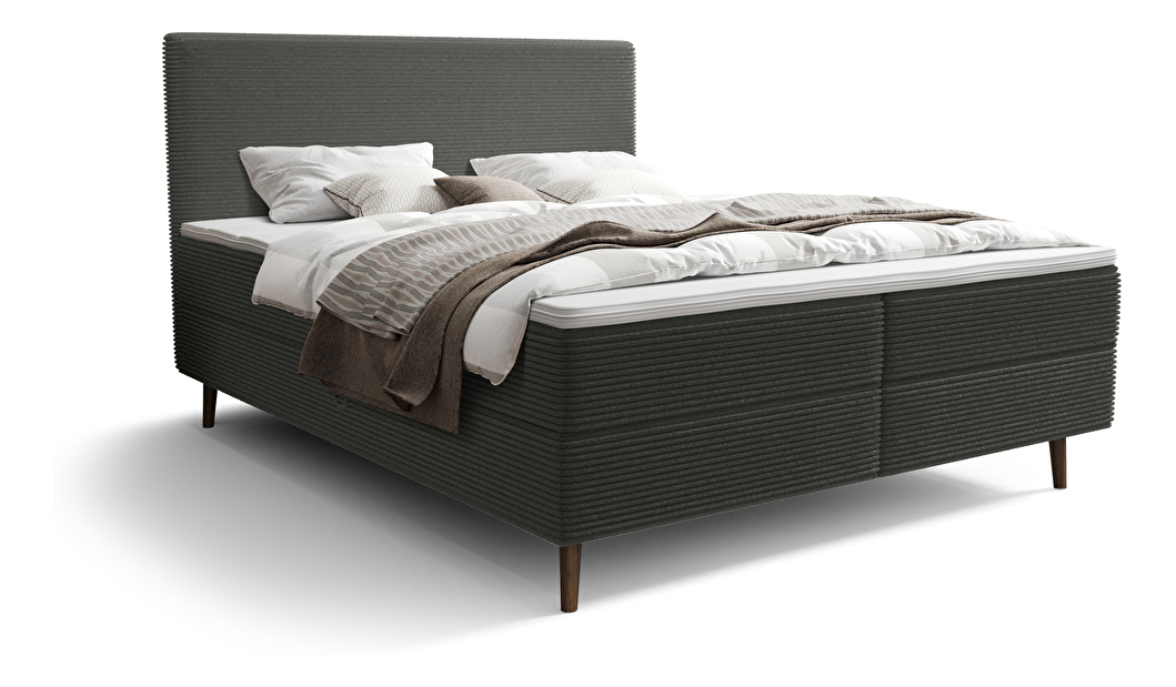 Manželská postel 180 cm Napoli Comfort (tmavě zelená) (s roštem, s úl. prostorem)