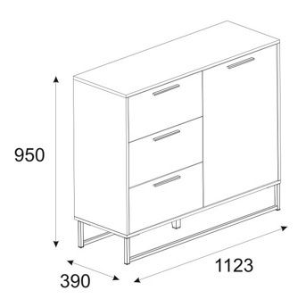 Komoda typ 860 Bryanna (dub artisan + čierna)