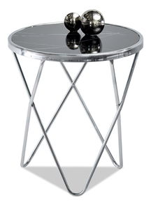 Konferenční stolek Armin S (černý mramor + chromová)