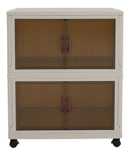 Skříňka Pillia 1 (bílá + hnědá)