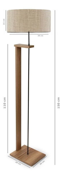Stojanová lampa Avanasta 3 (béžová + dřevo)