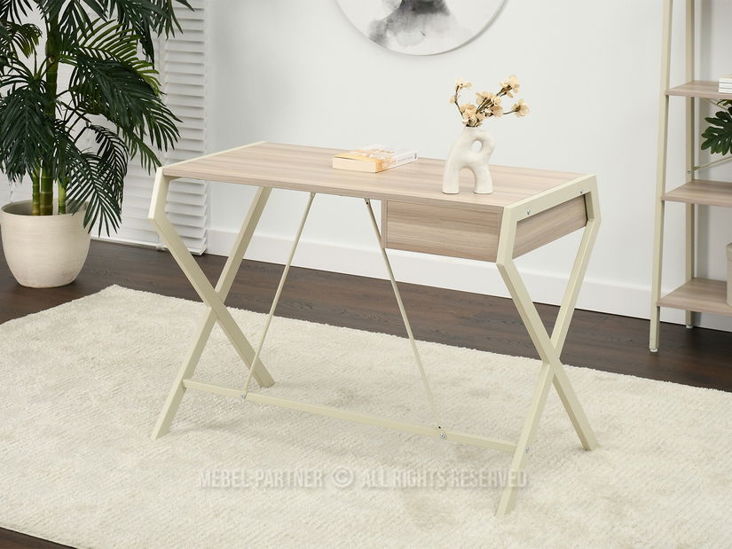 PC stolek Desiguo (popelaváo béžová + krémová)