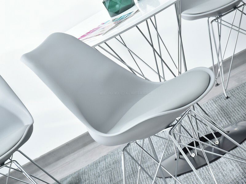 Židle Large Rod (šedá + chromová)