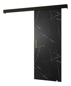 Posuvné dveře 90 cm Sharlene I (mramor černý + černá matná + zlatá)