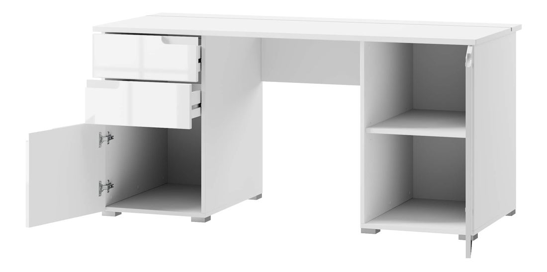 PC stolek Sallosa 15 (bílá + lesk bílý)
