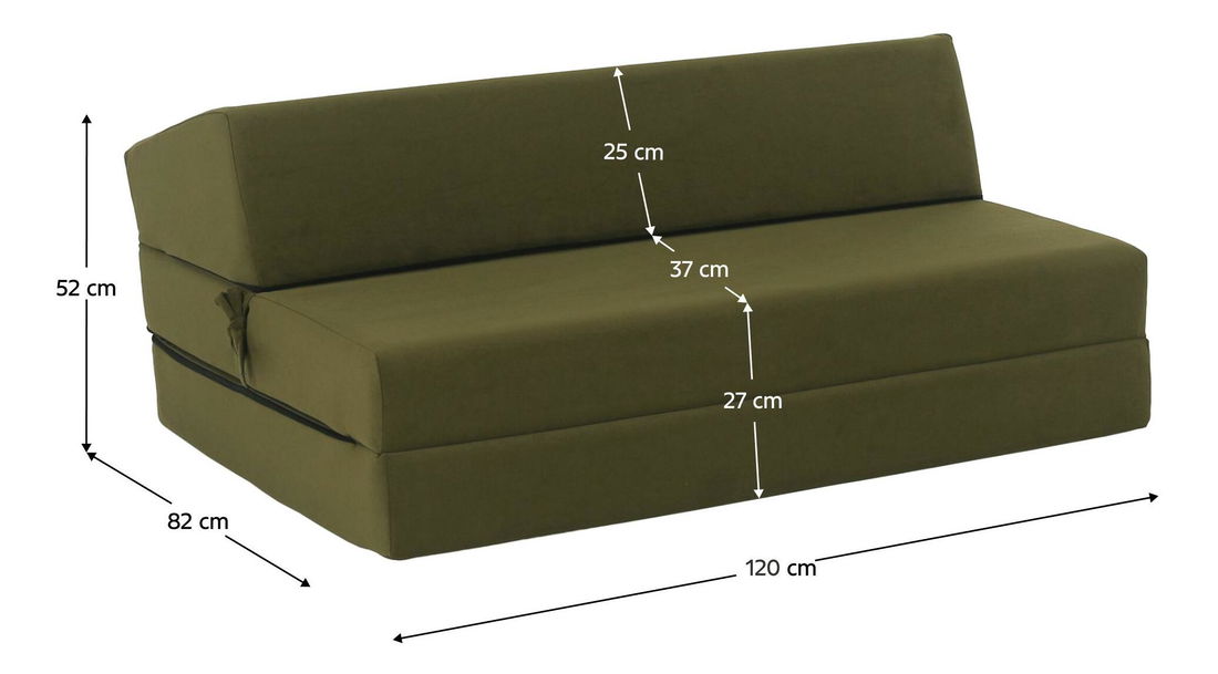 Rozkládací křeslo Viajado (olivová)