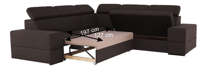 Rohová sedací souprava Mone (tmavohnědá) (P)