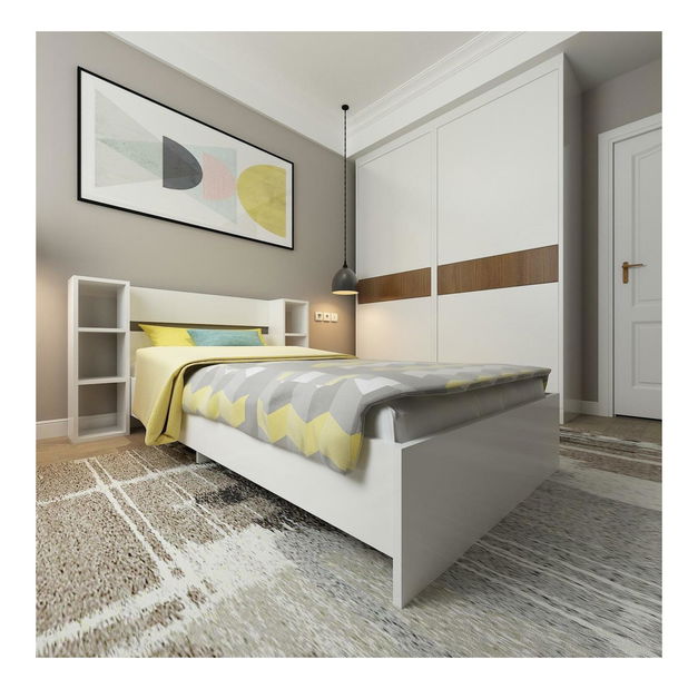 Jednolůžková postel 90 cm Kemedo (bílá) (s roštem)