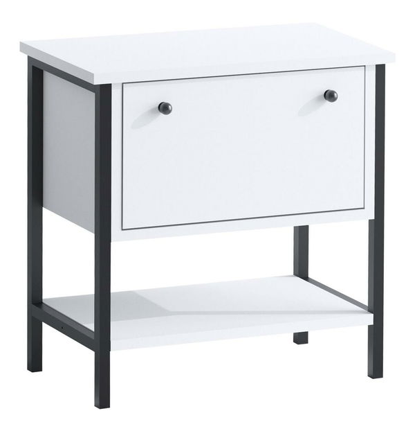 Příruční stolek Aliex 2 (bílá + černá)