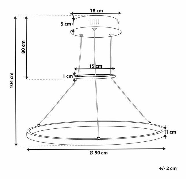 Závěsné svítidlo Tatum (zlatá)