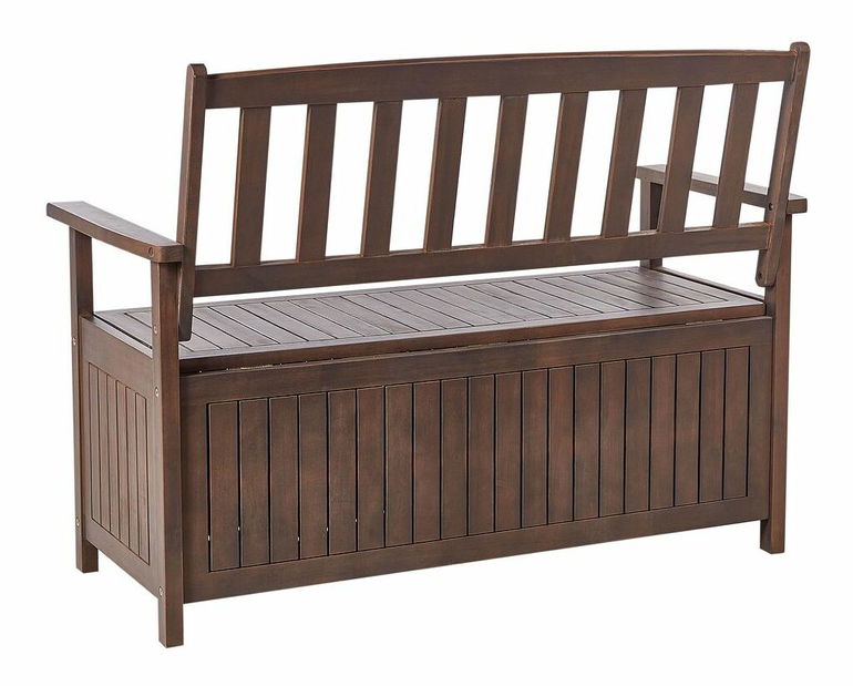 Zahradní lavička Sefu (tmavé dřevo) (s úl. prostorem))