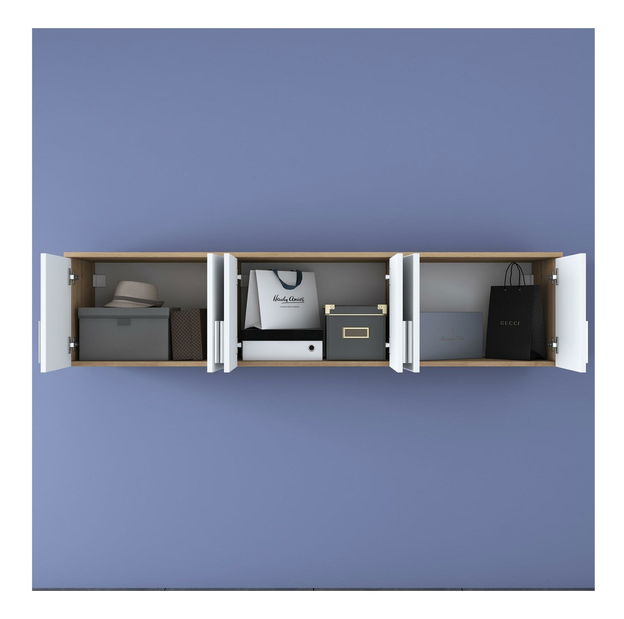 Závěsná skříňka Eladona 14 (ořech + bílá)