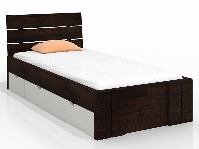 Jednolůžková postel 90 cm Naturlig Kids Tosen High Drawers (borovice) (s roštem)