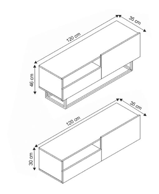 TV stolek/skříňka Svaren ERTVSZ 120 (dub artisan)