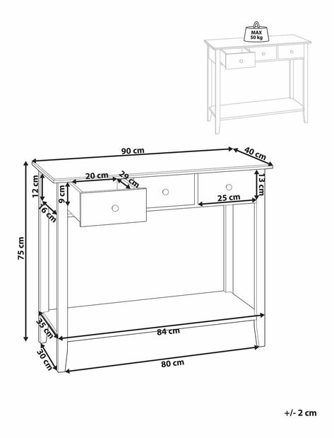 Konzolový stolek Galvy (bílá)