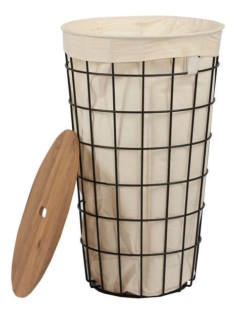 Prádelní koš Sidebe (dub + černá)