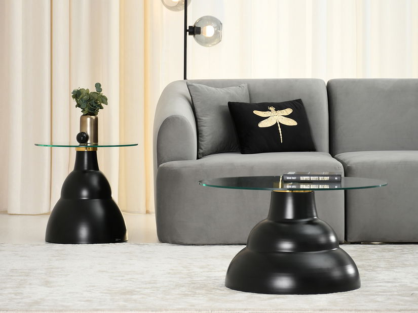 Konferenční stolek Ofendi (průhledné + černá)