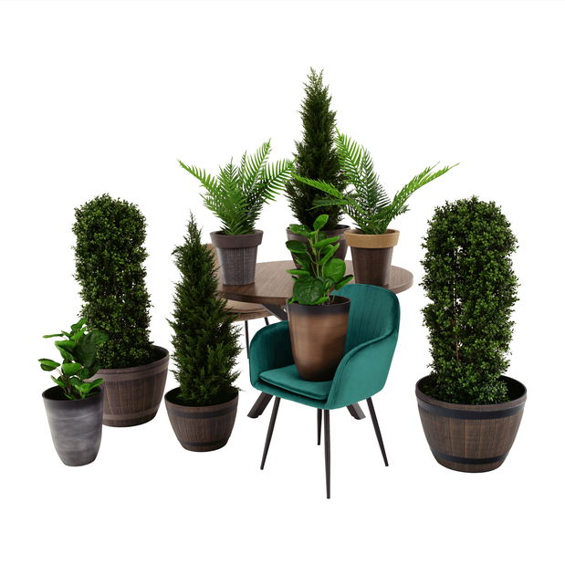 Plastový květináč Montreal Typ 2 (hnědý + vzor dřevo)