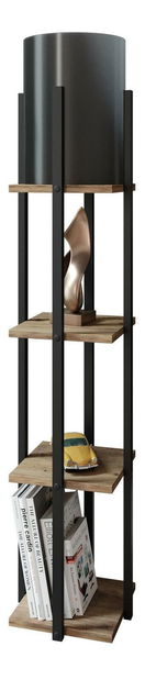 Stojanová lampa s policemi Narakotta 1 (přírodní + černá)