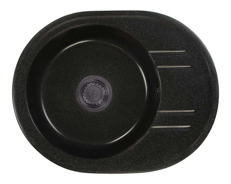 Kuchyňský dřez Baltera (černá + textura) (se 2 otvory pro baterii)